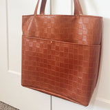 Woven Checkered Tote Bag