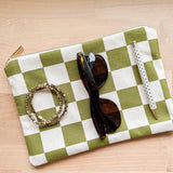 Everyday Pouch - Green Checkerboard