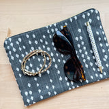Everyday Pouch - Diamond Raindrops in Charcoal