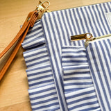 Ruffle Pouch - Blue Stripe