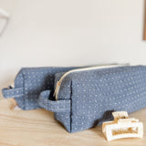 Hair Tool Bag - Denim Dot