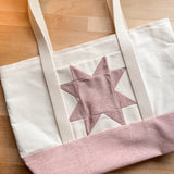 Quilt Block Tote -  Blush Crushed Canvas