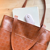 Woven Checkered Tote Bag