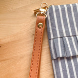 Ruffle Pouch - Indigo Stripe