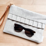 Ruffle Pouch - Textured Linen