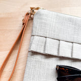 Ruffle Pouch - Textured Linen