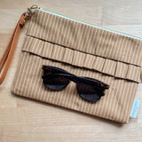 Ruffle Pouch - Caramel Stripes
