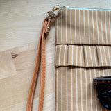 Ruffle Pouch - Caramel Stripes