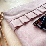 Ruffle Pouch - Blush Crushed Canvas