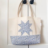 Quilt Block Tote -  Blue Floral