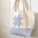 Quilt Block Tote -  Blue Floral