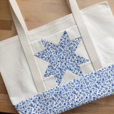 Quilt Block Tote -  Blue Floral