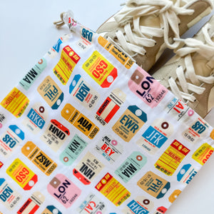 Travel theme shoe bag