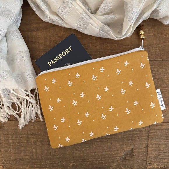 Zip Pouch - Copenhagen Mustard Mini Floral