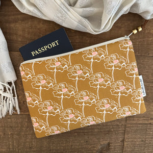 Zip Pouch - Copenhagen Mustard Vintage Floral