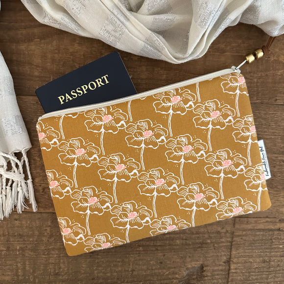 Zip Pouch - Copenhagen Mustard Vintage Floral