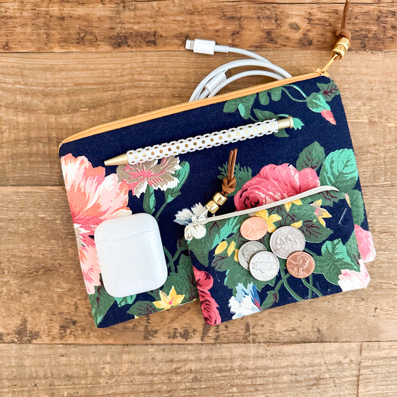 Zip Pouch - Bold Vintage Floral