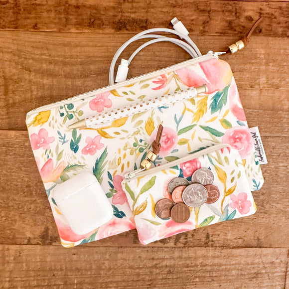 Zip Pouch - Watercolor Floral