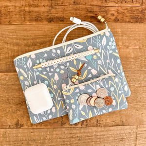 Zip Pouch - Blue Posey
