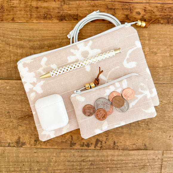 Zip Pouch - Blush Whimsical Floral