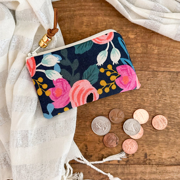 Mini Zip - Rifle Paper Co Rosa Navy