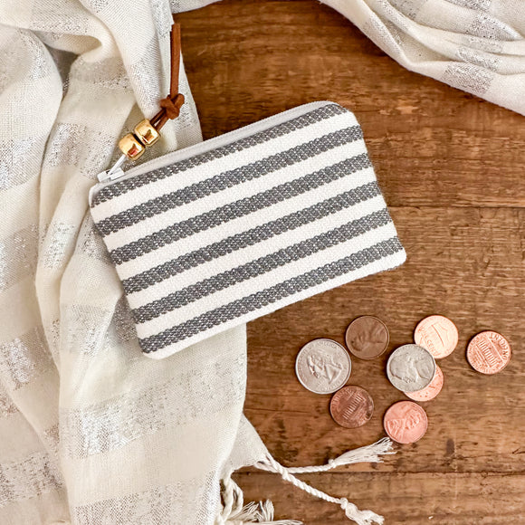 Mini Zip -Grey Stripe