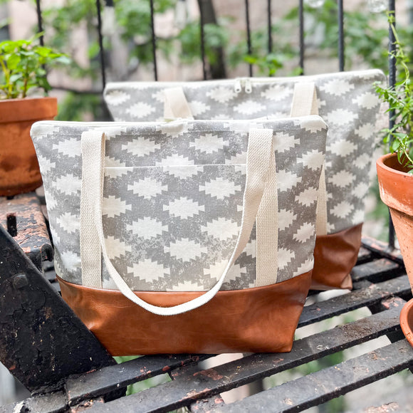 Tote Bag - Grey Aztec