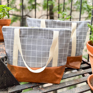 Tote Bag - Grey Plaid