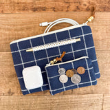 Zip Pouch - Navy Plaid