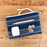 Zip Pouch - Blue Aztec