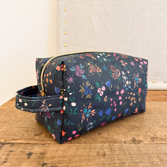 Cube Bag - Black Petite Floral