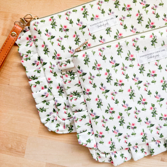 Ruffle Pouch - Vintage Laura Ashley Floral