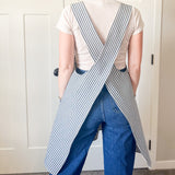 Criss Cross Apron - Bold Blue Stripe