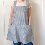Criss Cross Apron - Bold Blue Stripe