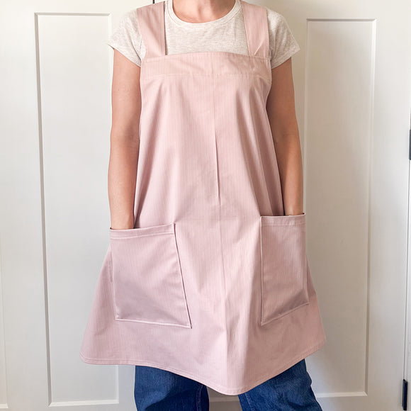 Criss Cross Apron - Blush Stripe