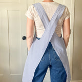 Criss Cross Apron - Skinny Blue Stripe