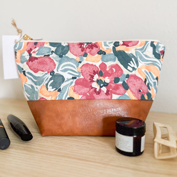 Make Up Bag - Magenta Blooms