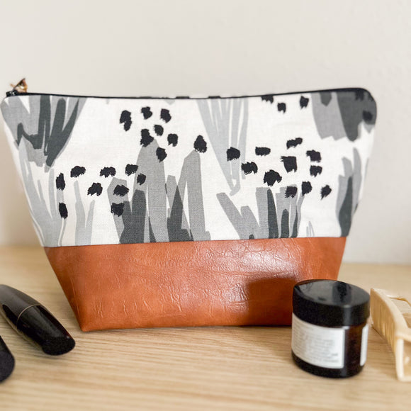Make Up Bag - Black Abstract