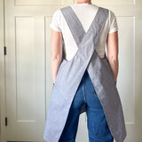 Criss Cross Apron - Dark Blue Chambray