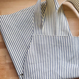 Criss Cross Apron - Blue Stripe Ticking