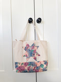 Quilt Block Tote -  Tie Dye Floral