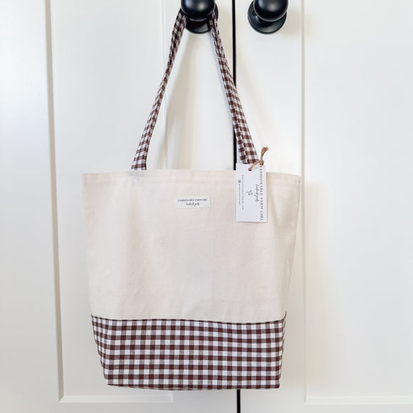 Around Town Tote - Brown Gingham