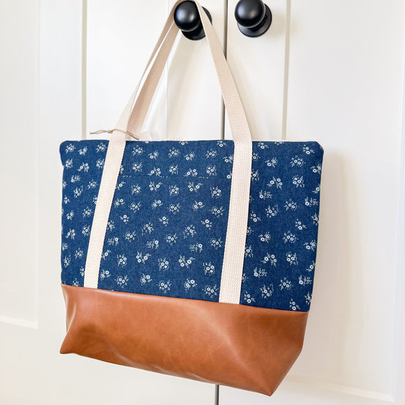 Tote Bag - Denim Floral