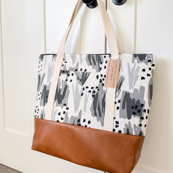 Tote Bag - Abstract Black & Grey