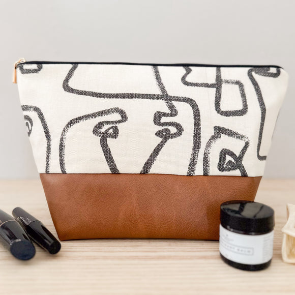 Make Up Bag - Abstract Faces