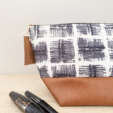 Make Up Bag - Charcoal Squares