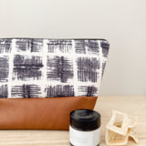 Make Up Bag - Charcoal Squares