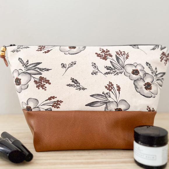 Make Up Bag - Neutral Floral