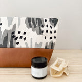 Make Up Bag - Abstract Black & Grey