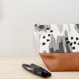 Make Up Bag - Abstract Black & Grey